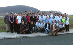 Students with some of the Achill inhabitants, click to enlarge 