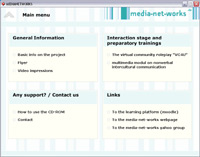 Startscreen of the media-net-works documentation CD-Rom