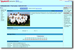 Screenshot ot the Yahoo Group